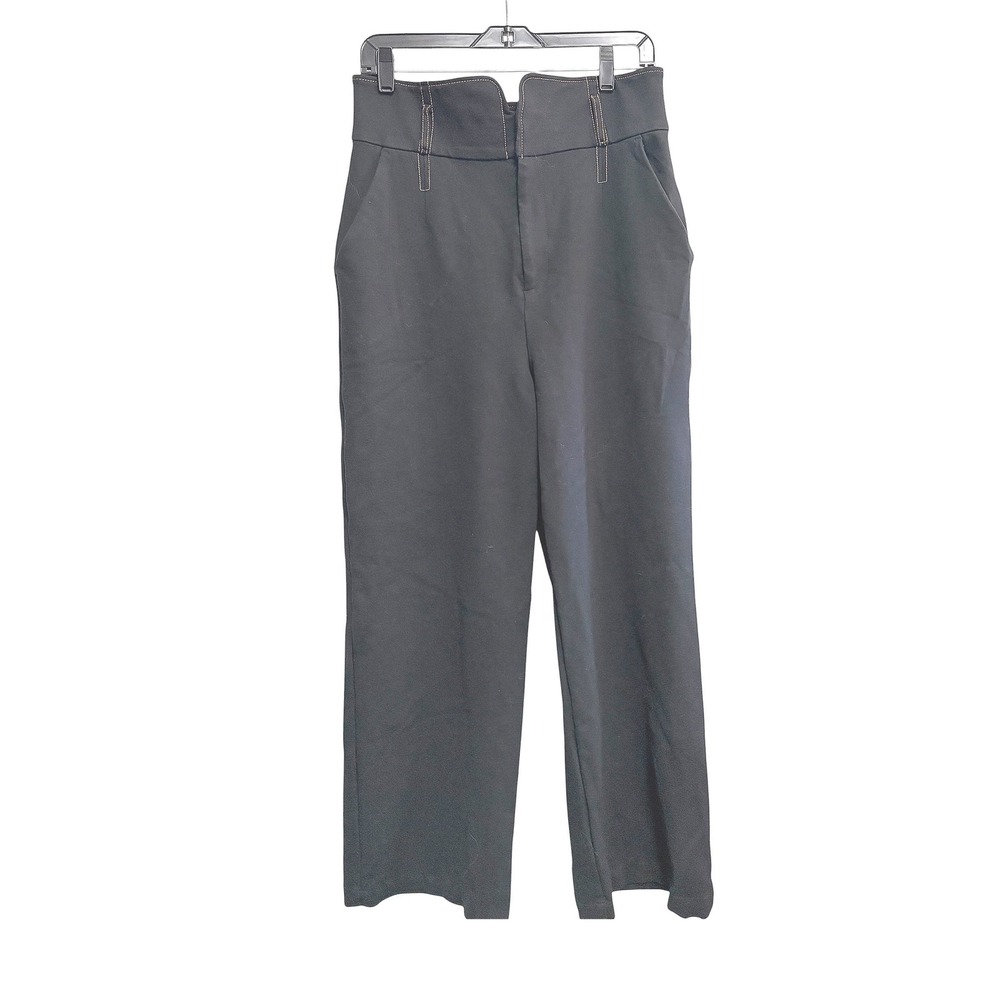 Maeve Anthropologie Black Wide Leg Pants High Rise Wide Leg Trousers 10‎